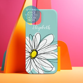 Trendy Daisy Floral Illustração - Amarelo lacrimog