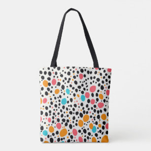 Trendy Dalmatian Impressão Tote Bag   Colorida Pol