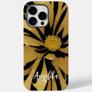 Trendy e Chic Floral Black e Dourado Name