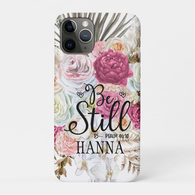 Trendy Floral Watercolor Pampas Capas de iphone (Verso)