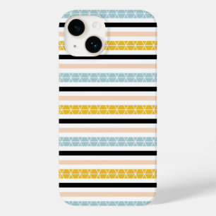Trendy Geométrico White Black Yellow Stripes Desig