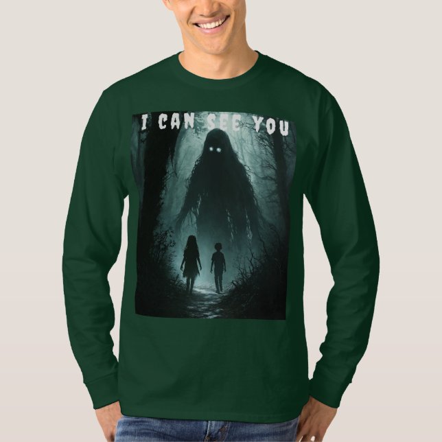 Trendy Ghost Design T-Shirt - Perfeito para Spooky (Frente)