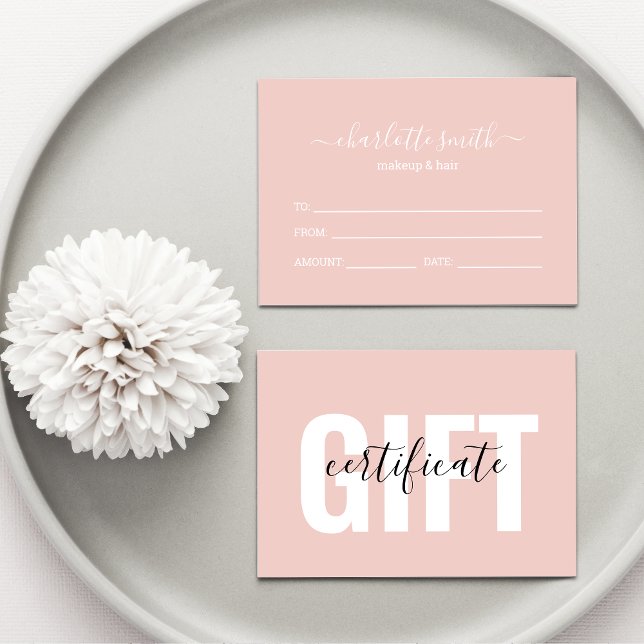 Trendy Girly Blush - Certificado de Presente Comer (Criador carregado)