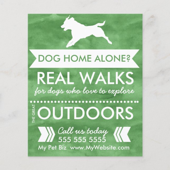 Trendy Green Dog Silhouket Cachorro Walker Flyer (Frente)