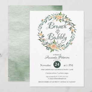 Trendy Greenery Wreath Brunch e Convite à Borracha