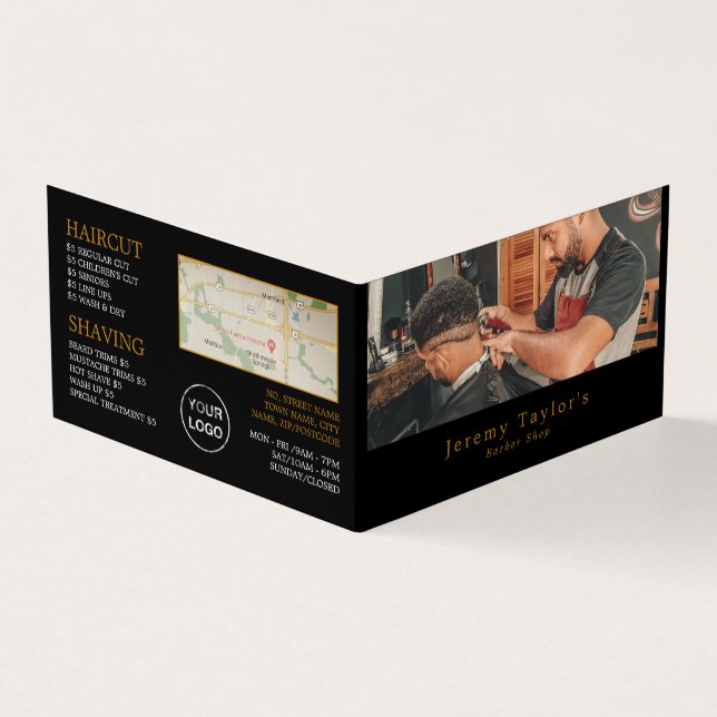 Trendy Hair Cut, Barbeiros Masculinos, Cartão de L (Exterior)