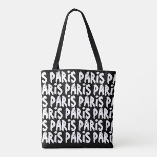 Trendy hispter paris tote bag  Preto e branco