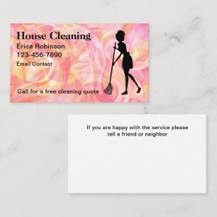Trendy House Clearing Maid Cartões de visitas