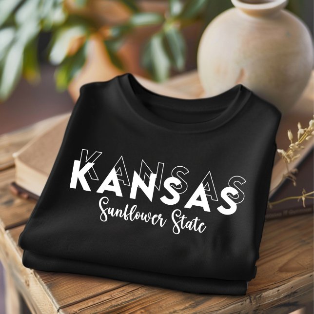 Trendy Kansas Sunflower State T-Shirt (Criador carregado)