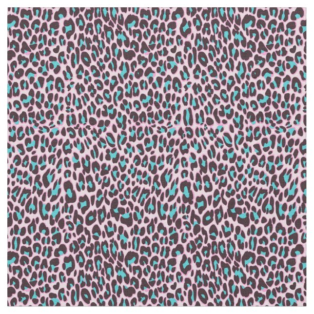 Trendy Leopard/Chita Pink Teal Standard Tecido (Detalhe)
