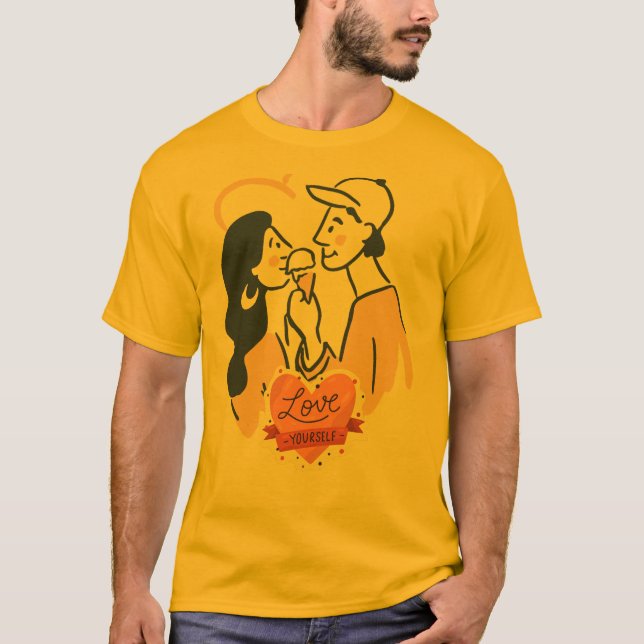 Trendy Men's Love Statement T-Shirts - Na moda Top (Frente)