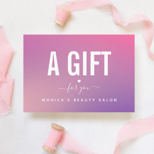 Trendy Modern Pink Gradient Beauty Salon Bonito