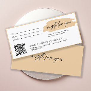 Trendy, moderno, escrita manual, com código qr, be