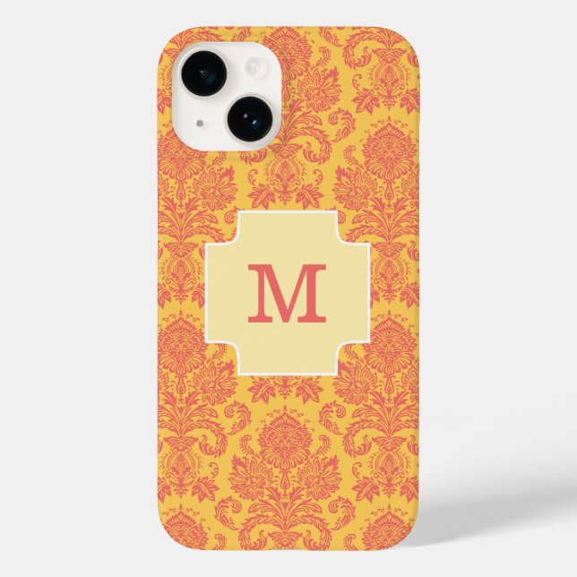 Trendy Monograma Coral Damask E Sun Custom Case-M (Verso)