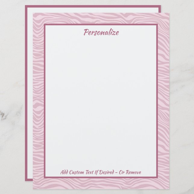 Trendy Na moda Rosa Zebra Ondas Personalizadas (Frente/Verso)