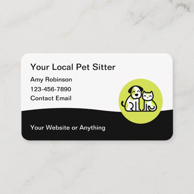 Trendy Pet Sitter Cartão de visita (Frente)