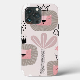 Trendy Pink Boho Lion Modern Tough Case