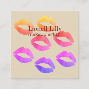 Trendy Pop Makeup Artist Square Cartão de visita