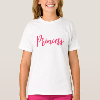 Trendy Princess Impressão T-shirt Design cor-de-ro