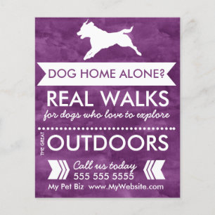 Trendy Purple Dog Silhout Dog Walker Flyer