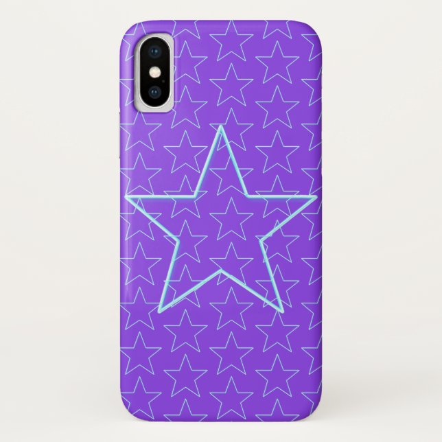 Trendy Purple Star Editable Capas de iphone (Verso)