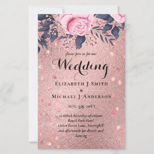 Trendy ROSEGOLD Casamento Marinho Rosa Metálico Gl