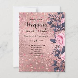 Trendy ROSEGOLD Casamento Marinho Rosa Metálico Gl
