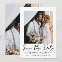 Trendy Script Dois Foto Casamento Salve a Data