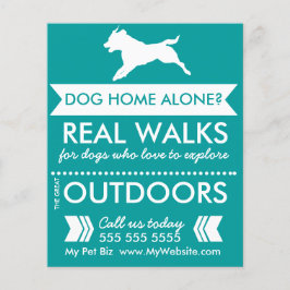 Trendy Teal Dog Silhout Cachorro Walker Flyer