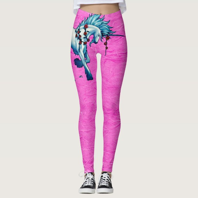 Trendy Unicorn Fantasy Sobre Leggings De Grunge Ro (Frente)