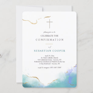 Trendy Watercolor Convite Religioso