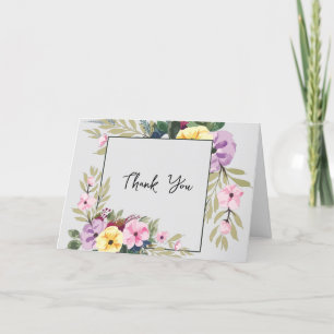 Trendy Watercolor Floral Business Obrigado Cartões