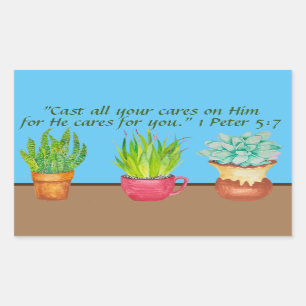 Três Adesivos de Suculentas em Aquarela Diferentes