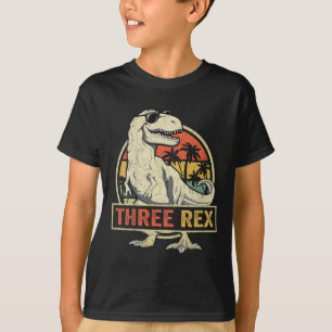 Três aniversário de 3 anos Rex Camisas Terceiro Di