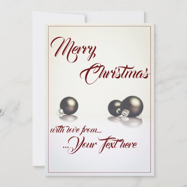 Três bolas de natal em frente a um fundo claro (Frente)
