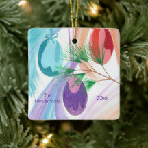 Três bolas de Natal, enfeites personalizados
