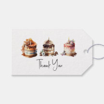 Três Bolos Obrigado Dando Etiquetas