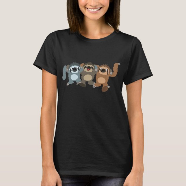 Três Bons Sloths Mulheres T-Shirt (Frente)
