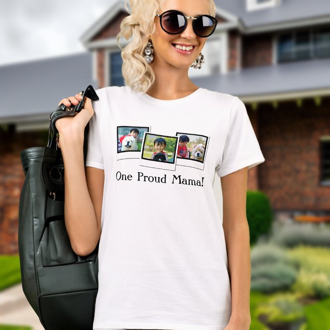 Três Camiseta Personalizada do Dia de as mães de F (custom photo tshirt mama)