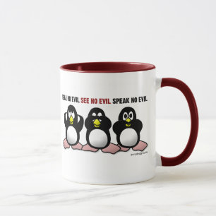 Três canecas sábias dos pinguins