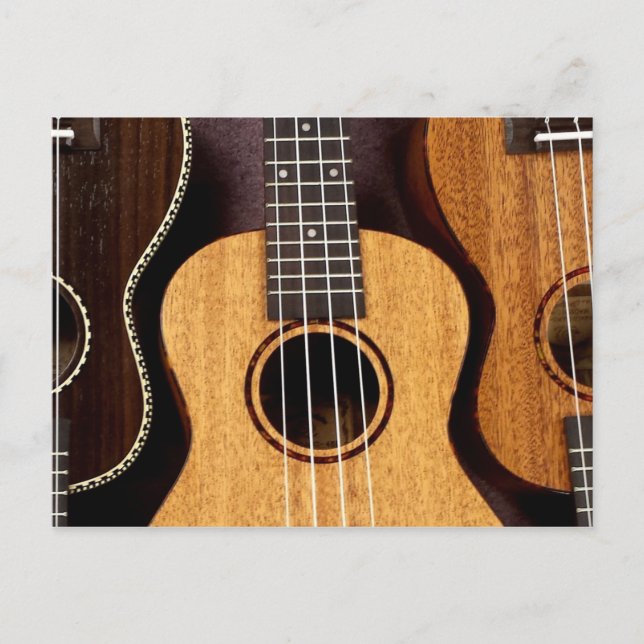 Três Cartão Postal de Ukulele (Frente)