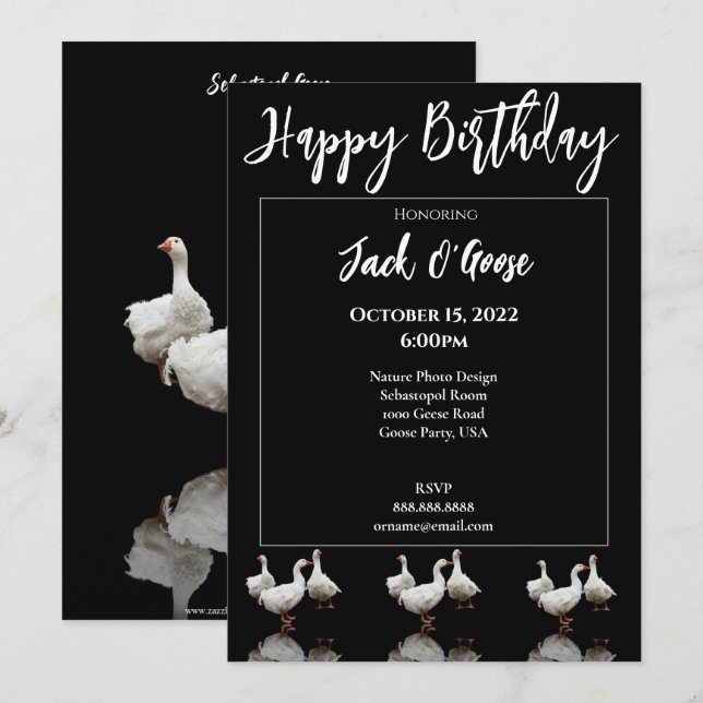 TRÊS CONVITES DE ANIVERSÁRIO DE ESPÉCIE NEGRO SEBA (Frente/Verso)