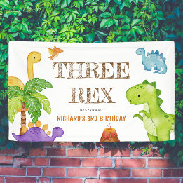 Três Crianças Rex Festa de aniversário de 3 anos D