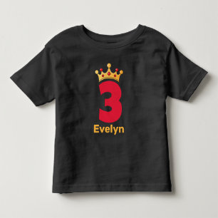 Três e um T-Shirt Crown-Toddler