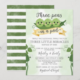 Três Ervilhas em um Triplet de Convite para Chá de
