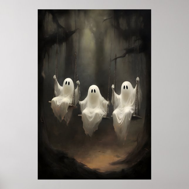 Três Fantasmas Em Impressão Florestal De Balanço,  (Frente)