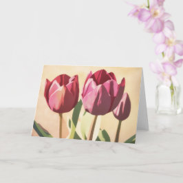 Três Flores de Tulipa Cartão de Arte Moderno de Me