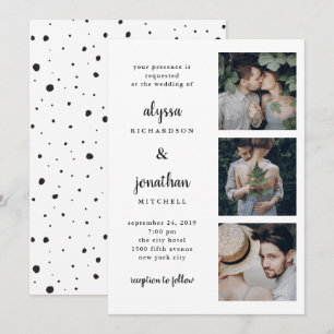 Três Foto   Convite para Casamento Simples e Moder