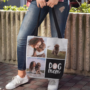 Três Fotografias Cachorro Portátil Mamãe Tote Bag