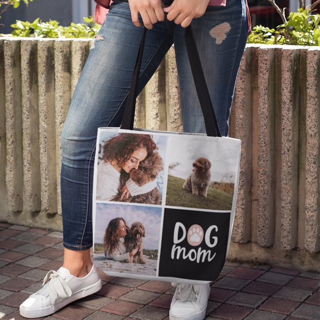 Três Fotografias Cachorro Portátil Mamãe Tote Bag (Criador carregado)